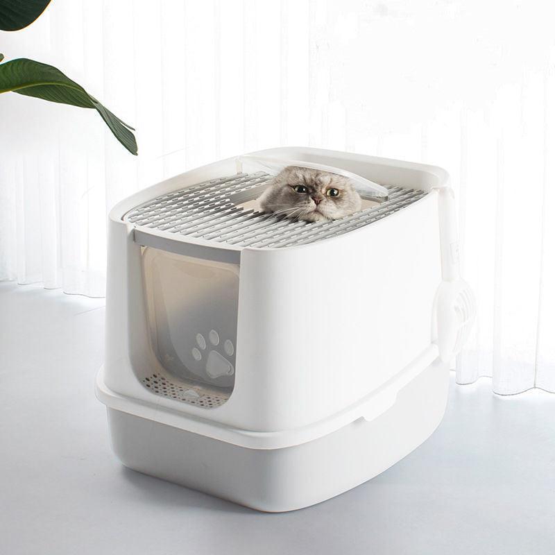 Fashionable Enclosed Cat Litter Box With Anti-Splash Design - Image 2