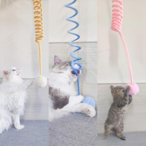 Interactive Plush Cat Toy With Self-Hi Sucker And Spring Rabbit Hair Ball