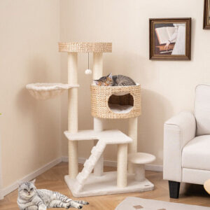 Modern Cat Tree with Condo and Top Perch